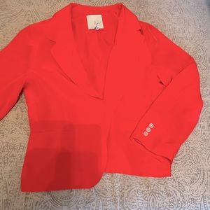 Joie red silk blazer, 3/4 sleeves